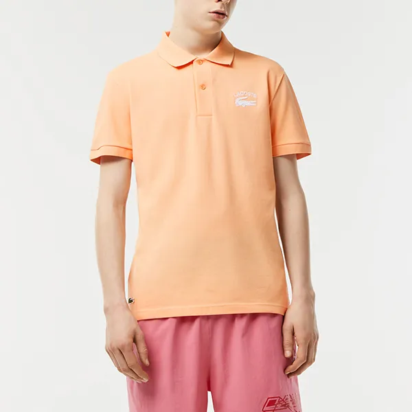 Áo Polo Nam Lacoste Regular Fit Logo Polo Shirt PH9535 HEB Màu Cam Sữa Size 2