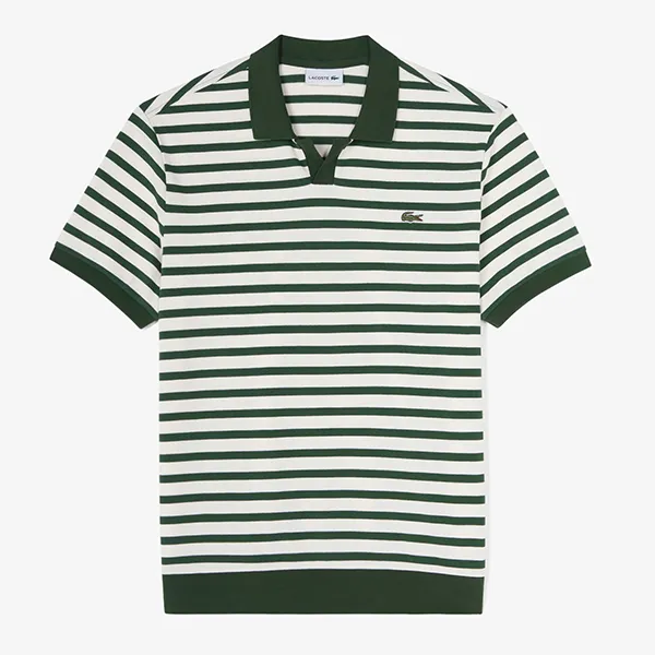 Áo Polo Nam Lacoste Regular Fit Polo Shirt PH186E 316 Màu Kẻ Xanh Lá Size 4