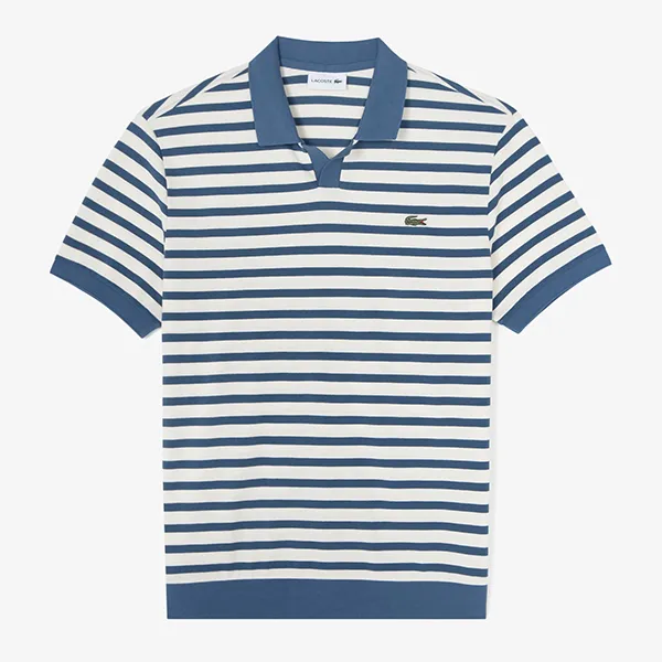 Áo Polo Nam Lacoste Regular Fit Polo Shirt PH186E HBM Màu Kẻ Xanh Dương Size 4