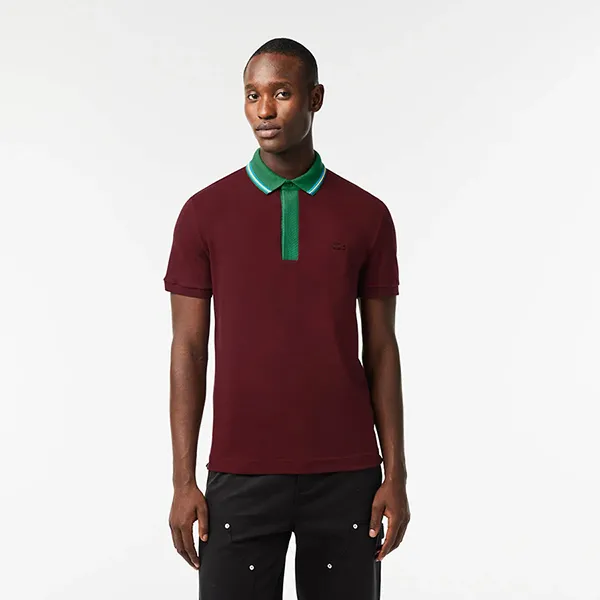 Áo Polo Nam Lacoste Shirt For Men Smart Paris Color Block Collar PH1125 YUP Màu Đỏ Đô Size 3 - Thời trang - Vua Hàng Hiệu