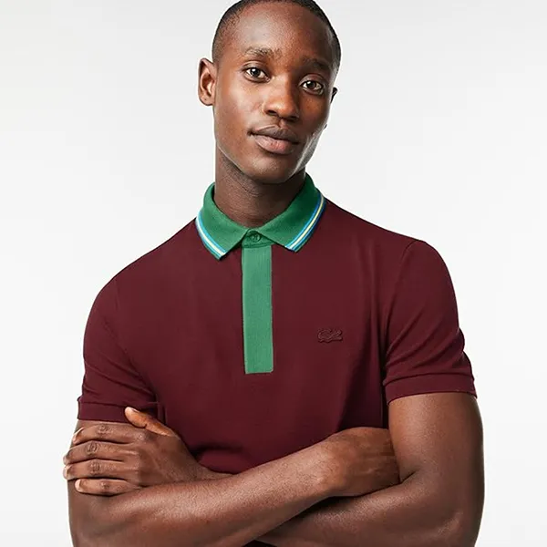 Áo Polo Nam Lacoste Shirt For Men Smart Paris Color Block Collar PH1125 YUP Màu Đỏ Đô Size 3 - Thời trang - Vua Hàng Hiệu