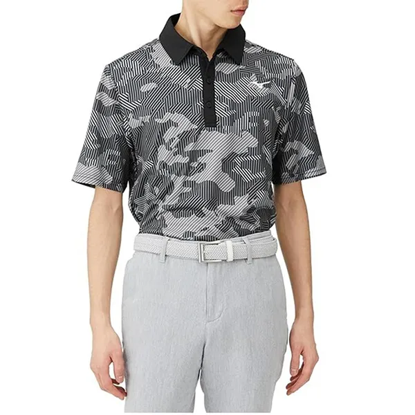Áo Polo Nam Mizuno Breath Thermo Popular Short Sleeved Collared Shirt E2GAA50109 Xám Đen Size 2XL - Thời trang - Vua Hàng Hiệu