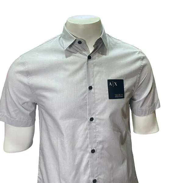 Áo Sơ Mi Cộc Tay Nam Armani Exchange 6LZC23 ZNIAZ - GC03 Màu Xám Size XS - Thời trang - Vua Hàng Hiệu