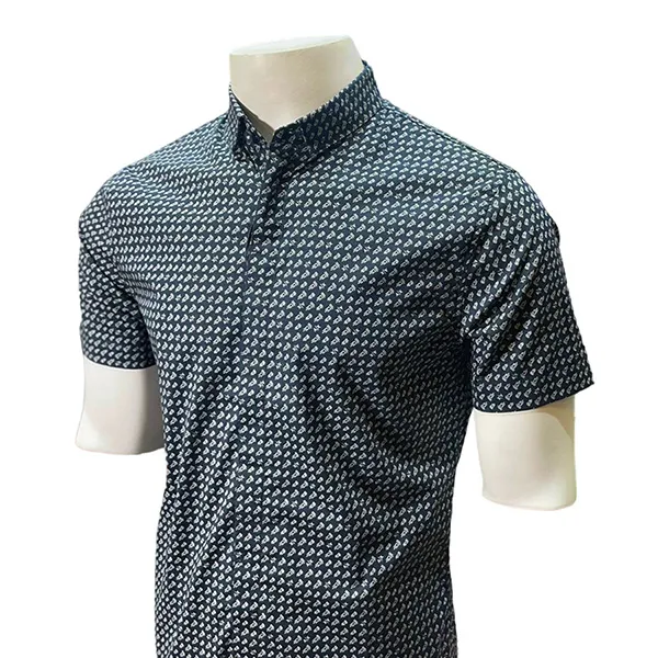 Áo Sơ Mi Cộc Tay Nam Armani Exchange All-Over Shirt 6LZC25 ZNEAZ - GC03 Màu Xanh Đen Size XS
