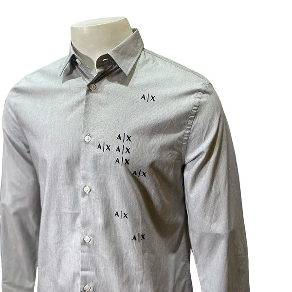 Áo Sơ Mi Dài Tay Nam Armani Exchange Shirt 6LZC06 ZNIXZ - GC03 Màu Xám Size S