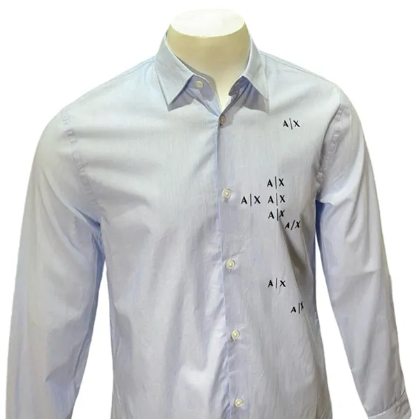 Áo Sơ Mi Dài Tay Nam Armani Exchange Shirt 6LZC06 ZNIXZ - GC03 Màu Xanh Nhạt Size S