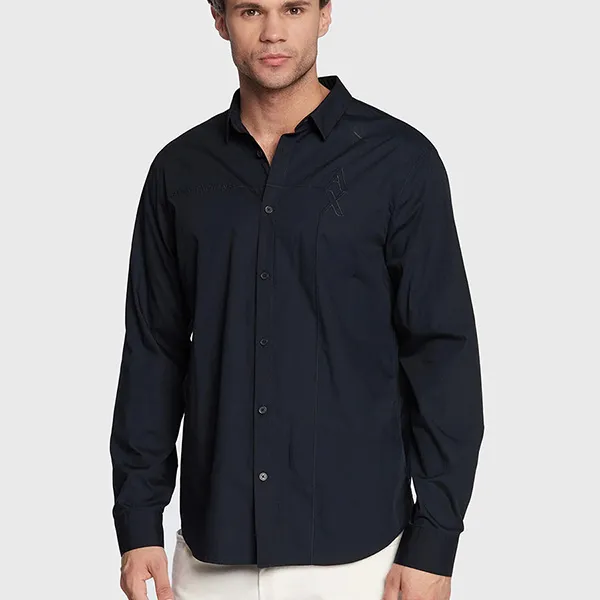 Áo Sơ Mi Dài Tay Nam Armani Exchange Shirt 6LZC07 ZNBJZ Màu Đen Size S