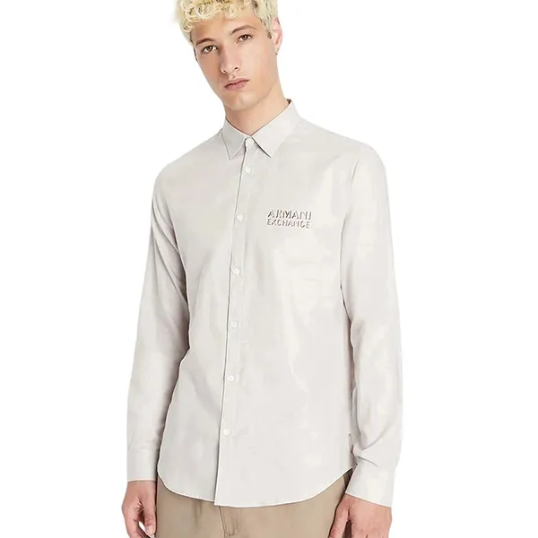 Áo Sơ Mi Dài Tay Nam Armani Exchange Shirt 6LZC16 ZNWZ - GC03 Màu Nâu Xám Size XL - Thời trang - Vua Hàng Hiệu