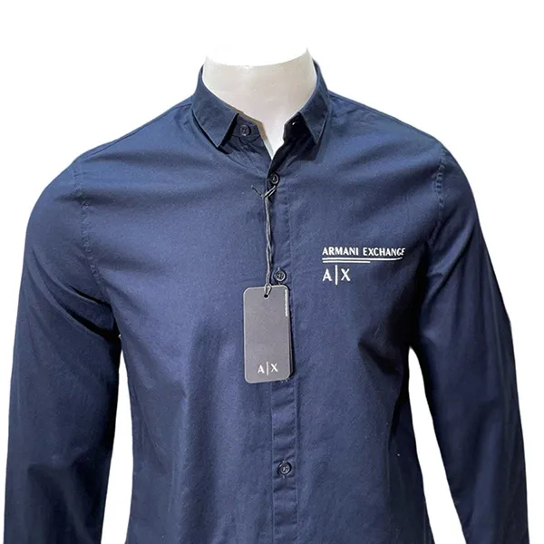 Áo Sơ Mi Dài Tay Nam Armani Exchange Shirt 6LZC17 - GC03 Màu Xanh Đen Size S