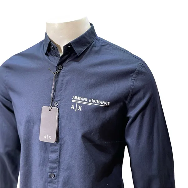 Áo Sơ Mi Dài Tay Nam Armani Exchange Shirt 6LZC17 - GC03 Màu Xanh Đen Size S