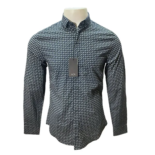 Áo Sơ Mi Dài Tay Nam Armani Exchange Shirt 6LZC25 ZNEAZ - GC03 Màu Xanh Đen Size XS