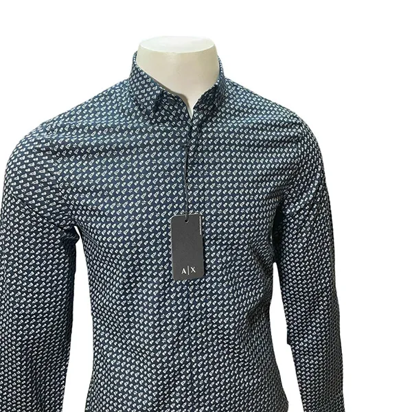 Áo Sơ Mi Dài Tay Nam Armani Exchange Shirt 6LZC25 ZNEAZ - GC03 Màu Xanh Đen Size XS