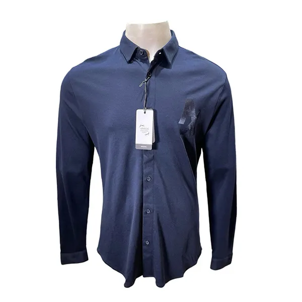 Áo Sơ Mi Dài Tay Nam Armani Exchange Shirt 6LZCHA ZJXCZ - GC03 Màu Xanh Đen Size S