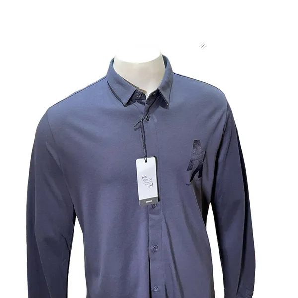 Áo Sơ Mi Dài Tay Nam Armani Exchange Shirt 6LZCHA ZJXCZ Màu Xám Size M
