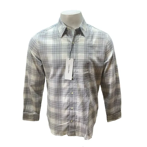Áo Sơ Mi Dài Tay Nam Calvin Klein CK SP40590413 - GE05 Màu Trắng Kẻ Size M