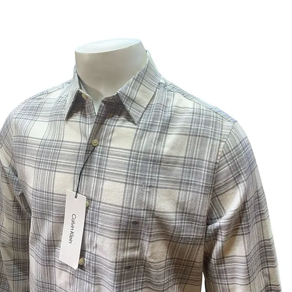 Áo Sơ Mi Dài Tay Nam Calvin Klein CK SP40590413 - GE05 Màu Trắng Kẻ Size M