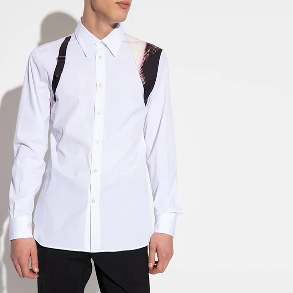 Áo Sơ Mi Nam Alexander McQueen Graphic-Print Panel Harness Shirt 735312 Màu Trắng Size XL - Thời trang - Vua Hàng Hiệu