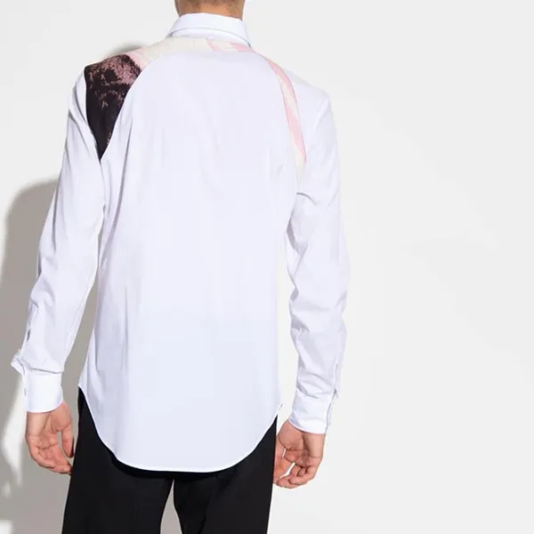 Áo Sơ Mi Nam Alexander McQueen Graphic-Print Panel Harness Shirt 735312 Màu Trắng Size XL - Thời trang - Vua Hàng Hiệu