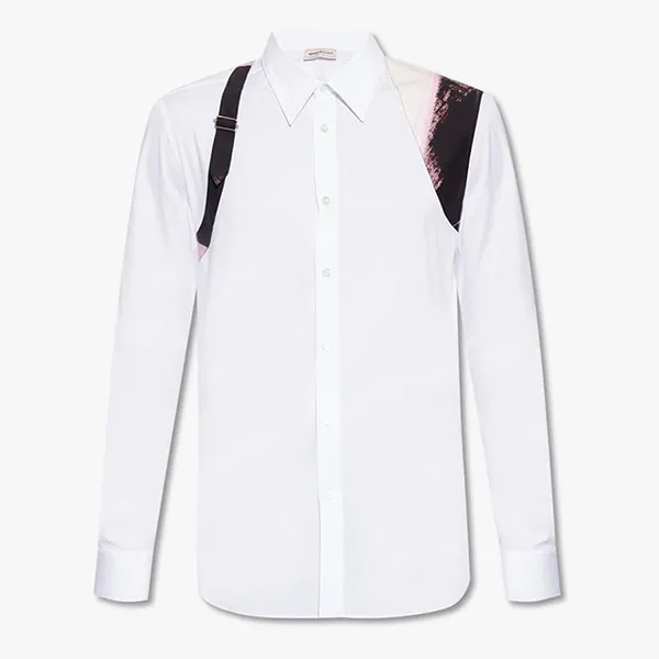 Áo Sơ Mi Nam Alexander McQueen Graphic-Print Panel Harness Shirt 735312 Màu Trắng Size XL - Thời trang - Vua Hàng Hiệu
