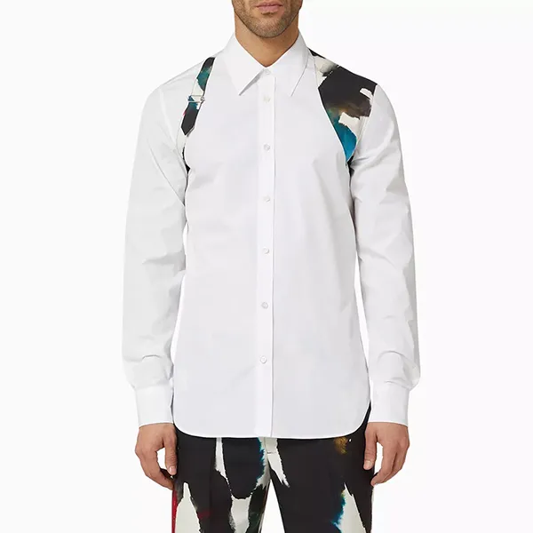 Áo Sơ Mi Nam Alexander McQueen White With Watercolour Graffiti Harness 734244 Màu Trắng Size XS - Thời trang - Vua Hàng Hiệu