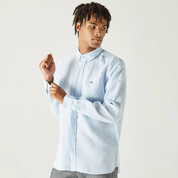 Áo Sơ Mi Nam Lacoste Men's Linen Shirt Regular Fit CH4990 HBP Màu Xanh Da Trời Size 39 - Thời trang - Vua Hàng Hiệu