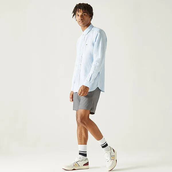 Áo Sơ Mi Nam Lacoste Men's Linen Shirt Regular Fit CH4990 HBP Màu Xanh Da Trời Size 39 - Thời trang - Vua Hàng Hiệu