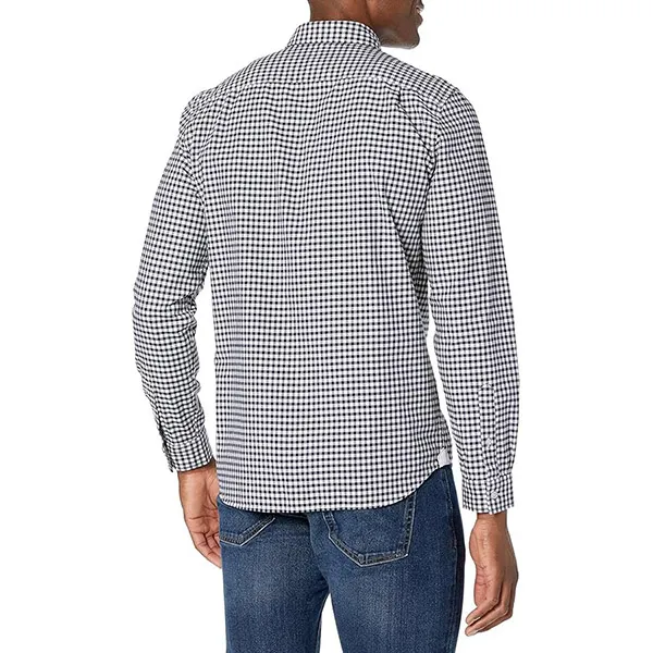 Áo Sơ Mi Nam Lacoste Men's Regular Fit Gingham Oxford Cotton Shirt CH5271 522 Kẻ Ca Rô Màu Đen Trắng Size 38