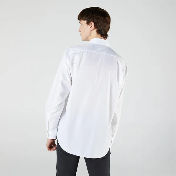 Áo Sơ Mi Nam Lacoste Regular Fit Cotton Mini Piqué Shirt CH9623 800 Màu Trắng Size 38