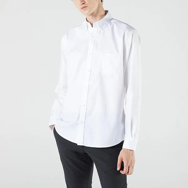 Áo Sơ Mi Nam Lacoste Regular Fit Cotton Mini Piqué Shirt CH9623 800 Màu Trắng Size 38