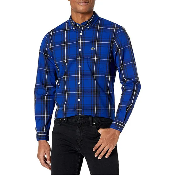 Áo Sơ Mi Nam Lacoste Slim Fit Shirt CH5238 PUV Màu Xanh Dương Size 40