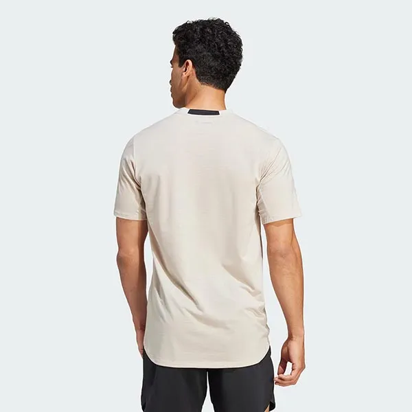 Áo Thun Nam Adidas Designed For Training Workout Tee T-Shirt IL1444 Màu Be Size S