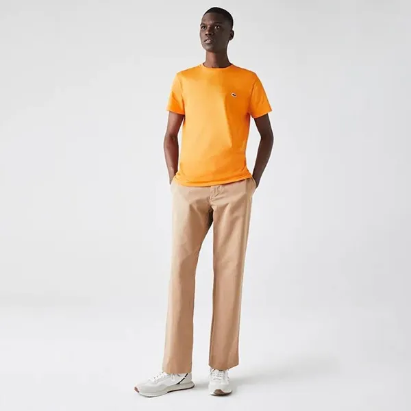 Áo Thun Nam Lacoste Men's Crew Neck Pima Cotton Jersey T-Shirt TH6709 DRA Màu Cam Size 2 - Thời trang - Vua Hàng Hiệu