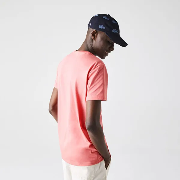 Áo Thun Nam Lacoste Men's Crew Neck Pima Cotton Jersey T-Shirt TH6709 F9C Màu Hồng Size 2