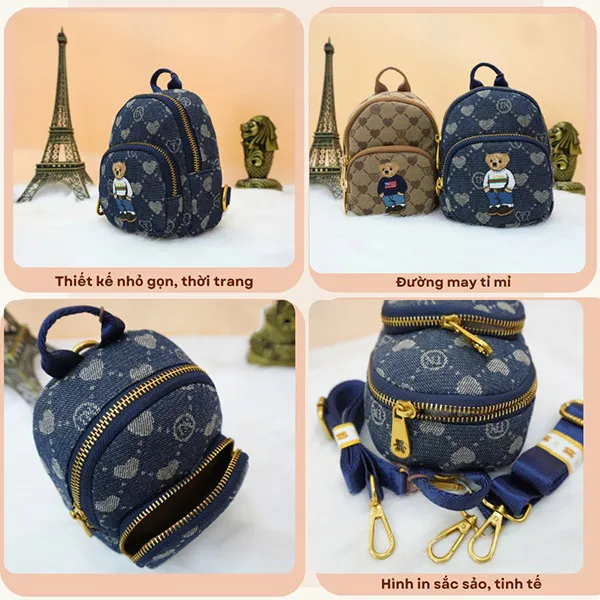 Balo Mini Nữ TTWN BEAR TN3685 Màu Xanh Dương