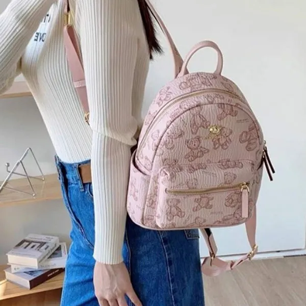 Balo Nữ TTWN BEAR Có Charm TN3194 Màu Hồng Size L