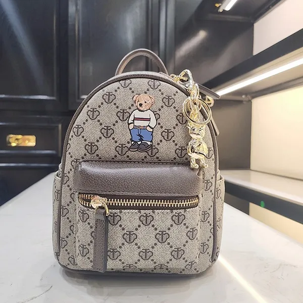 Balo Nữ TTWN BEAR TN3316 Mini Logo Lưới Màu Xám Size S