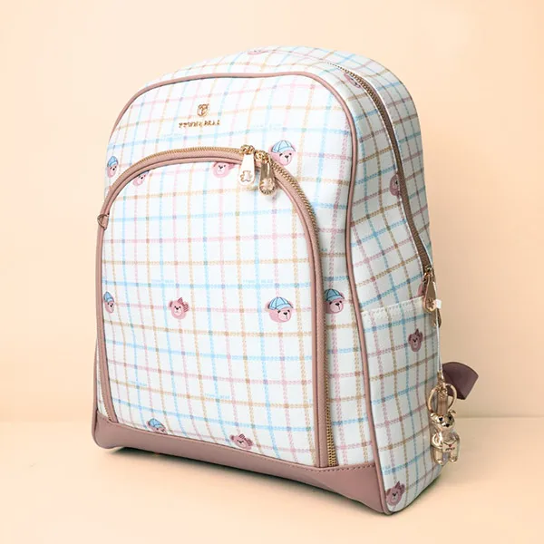 Balo Nữ TTWN BEAR TN3706-TN3644 Màu Trắng Kẻ