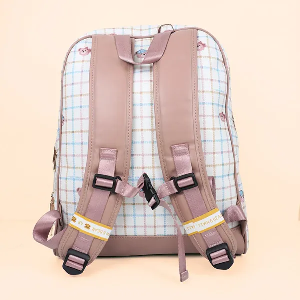 Balo Nữ TTWN BEAR TN3706-TN3644 Màu Trắng Kẻ