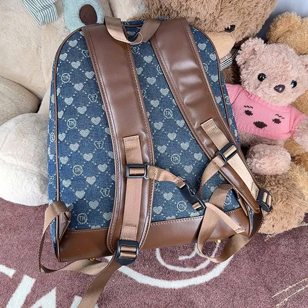 Balo Nữ TTWN BEAR TN3706-TN3707 Màu Xanh Phối Nâu