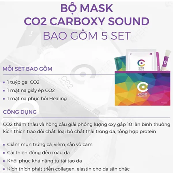 Bộ Mặt Nạ Ribeskin CO2 Carboxy Sound Mask 5 Set - Mỹ phẩm - Vua Hàng Hiệu