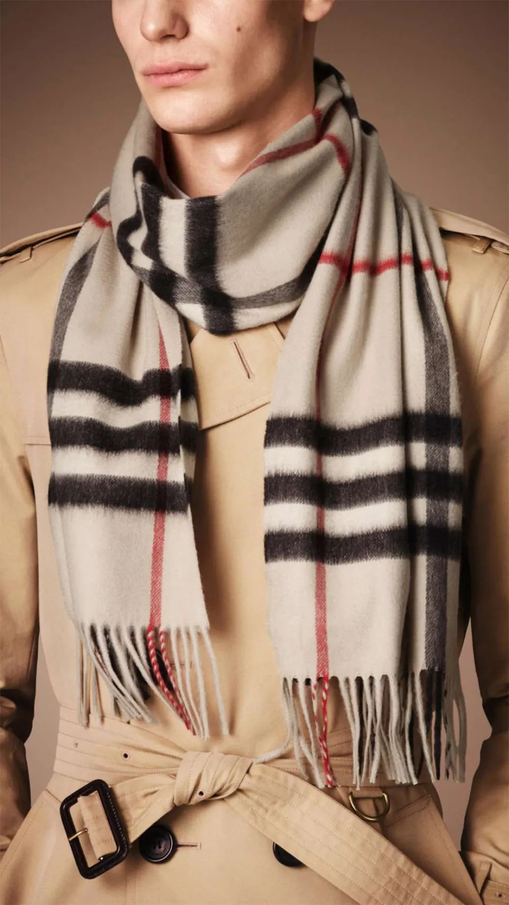 Khăn quàng cổ Burberry Len Cashmere Cổ Cao