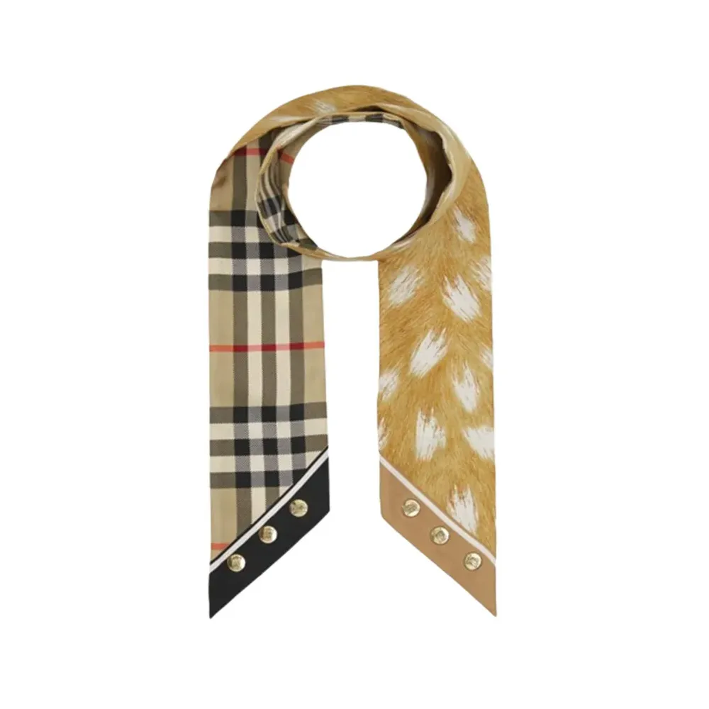 Khăn Burberry Lụa Vuông Check