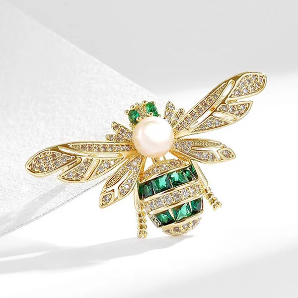 Cài Áo Nữ Kya Jewel Delicate Green Bee BR757 Màu Vàng Xanh Green