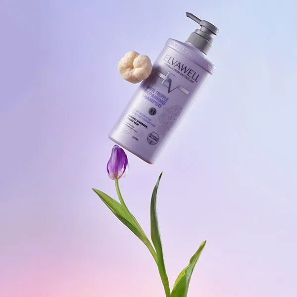 Cặp Dầu Gội Phục Hồi Hư Tổn Siêu Suôn Mượt Elvawell White Truffle Repairing Shampoo (500ml + 500ml)