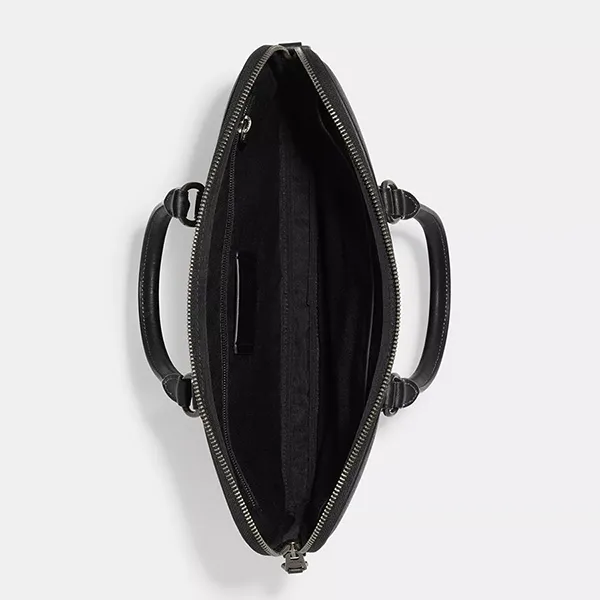 Cặp Xách Tay Nam Coach Liam Compact Brief In Signature Canvas CJ630 Màu Đen - Túi xách - Vua Hàng Hiệu