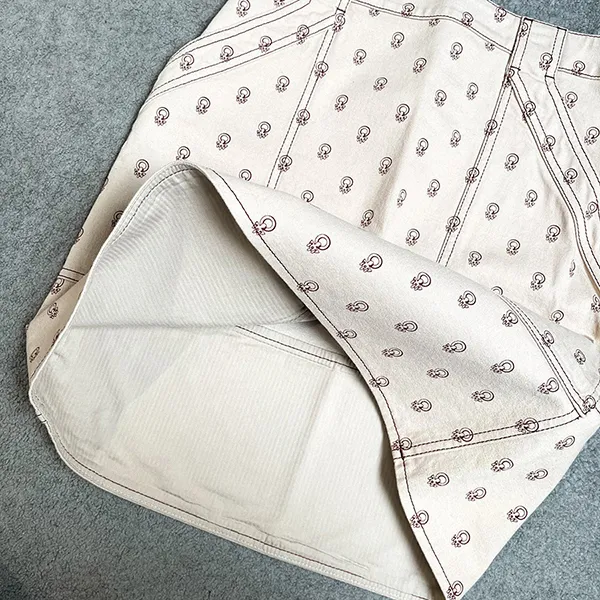Chân Váy Nữ Hermès Mini Skirt Màu Be Họa Tiết Size 34
