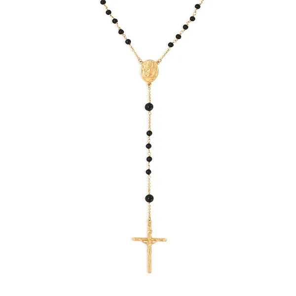 Dây Chuyền Nữ Dolce & Gabbana D&G Gold Rosary Necklace Màu Vàng Đen