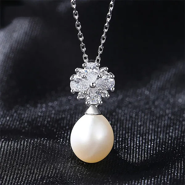 Dây Chuyền Nữ Kya Jewel Freshwater Pearl Floral PN2 Màu Bạc