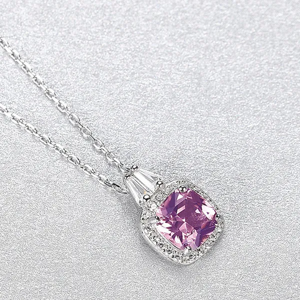 Dây Chuyền Nữ Kya Jewel Romantic Pink SN122 Màu Bạc Phối Hồng