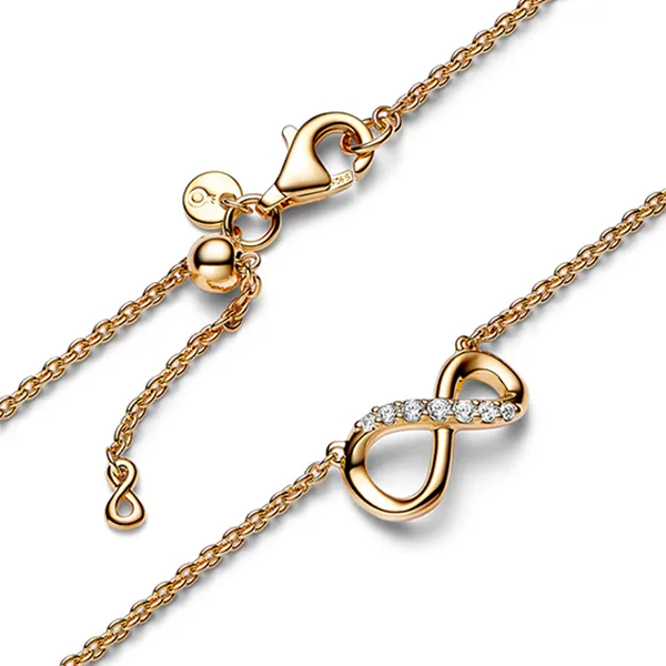 Dây Chuyền Nữ Pandora Moments 14K Gold Plated Infinity Necklace 368821C01 Màu Vàng Gold - Trang sức - Vua Hàng Hiệu